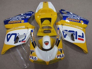 1993-2005 Yellow White Fila Ducati 748 Bike Fairings UK Factory