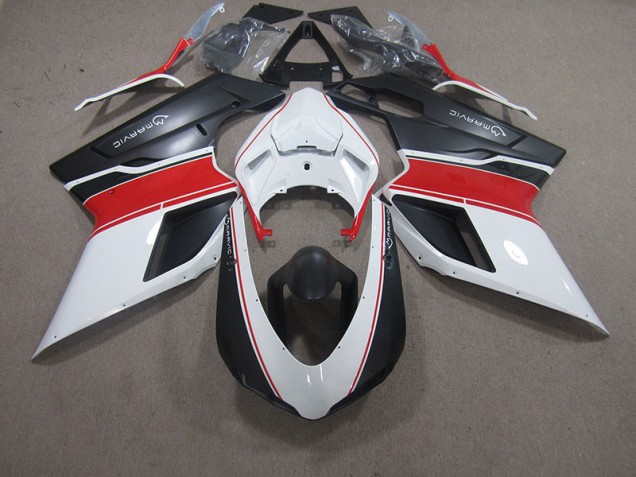 2007-2014 White Red Black Marvic Ducati 848 Motorcycle Fairings Kit UK Factory