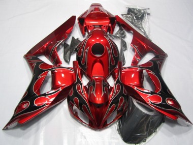 2006-2007 Red Black Flame Honda CBR1000RR Replacement Fairings UK Factory