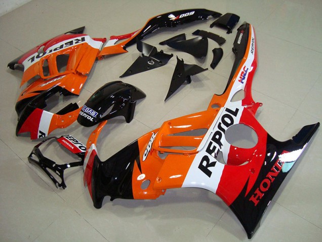 1995-1998 Black Orange Repsol Honda CBR600 F3 Replacement Fairings UK Factory