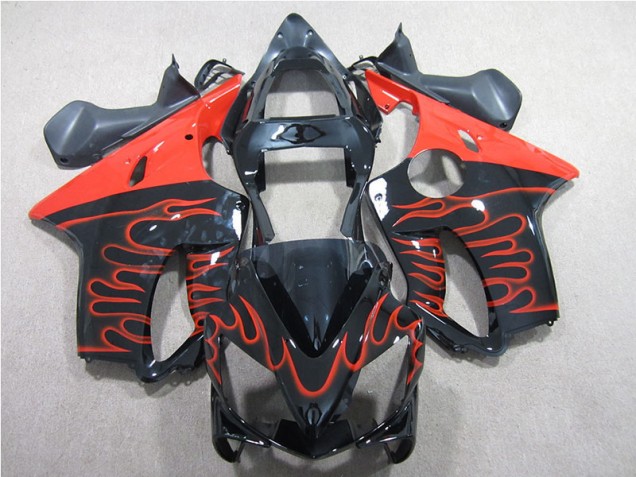 2001-2003 Black Red Flame Honda CBR600 F4i Motorcyle Fairings UK Factory