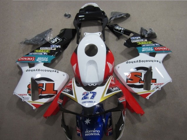 2003-2004 White Red Blue 27 Honda CBR600RR Motorcycle Fairings UK Factory