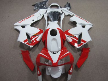 2003-2004 White Red Honda CBR600RR Motorcycle Fairing Kits UK Factory