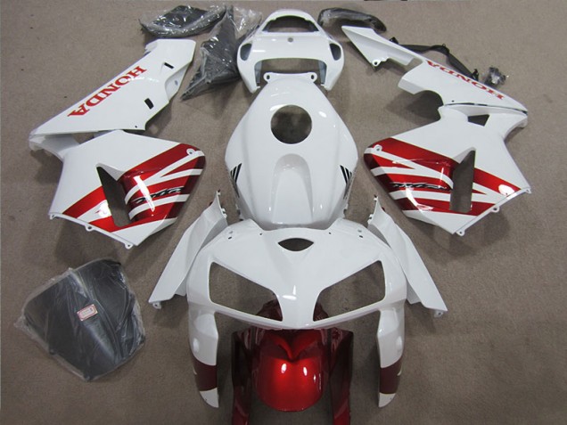 2005-2006 White Red Honda CBR600RR Motorcycle Fairing Kit UK Factory