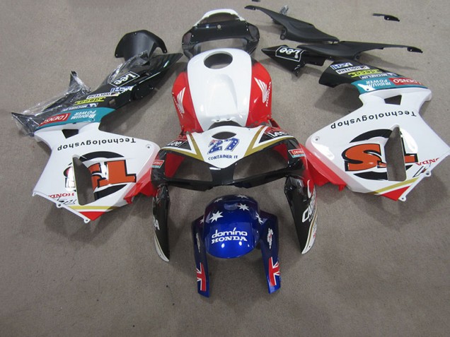 2007-2008 White Red Blue Honda CBR600RR Motorcycle Fairings Kit UK Factory