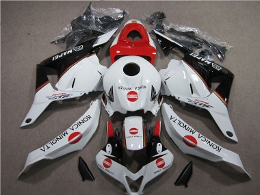 2009-2012 White Red Konica Minolta Honda CBR600RR Motorbike Fairing Kits UK Factory