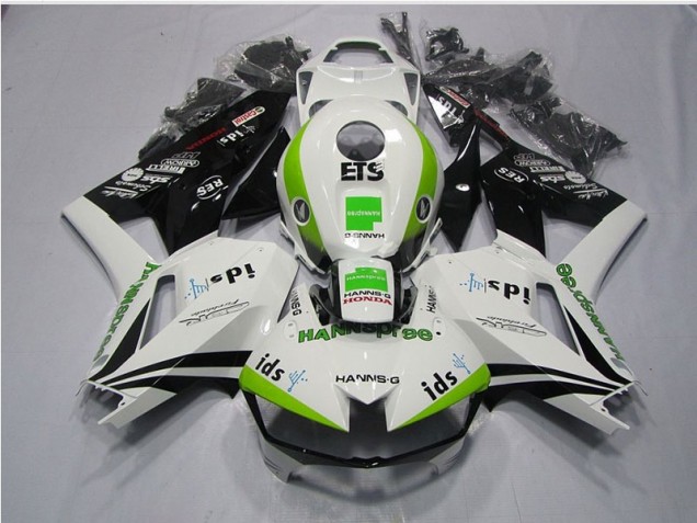 2013-2021 White Green Hannspree ETS Honda CBR600RR Motorcycle Replacement Fairings UK Factory