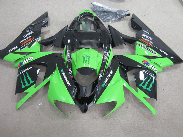 2003-2005 Black Green Monster Kawasaki ZX10R Motorcycle Fairing Kits UK Factory