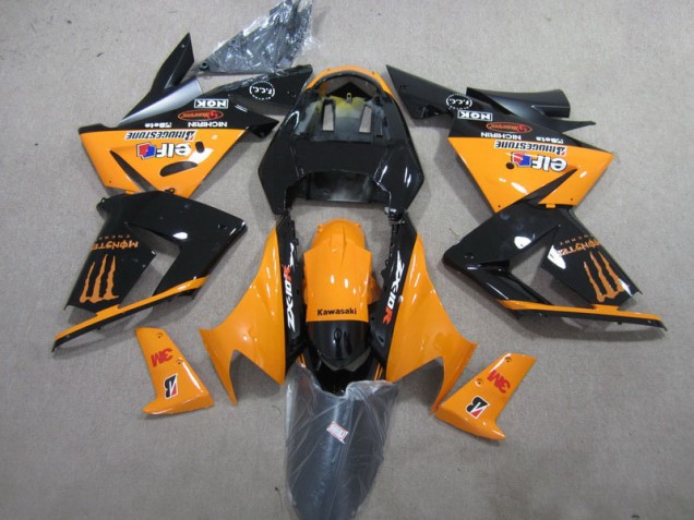 2003-2005 Black Orange 3M Monster Kawasaki ZX10R Bike Fairings UK Factory