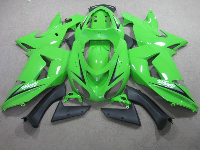 2006-2007 Green White Ninja Kawasaki ZX10R Motorcyle Fairings UK Factory