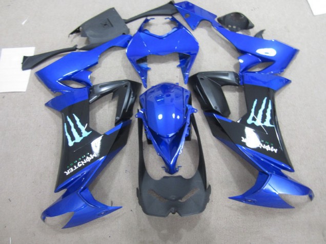 2008-2010 Black Blue Monster Kawasaki ZX10R Bike Fairing UK Factory