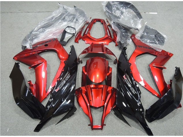 2011-2015 Black Red Kawasaki ZX10R Moto Fairings UK Factory