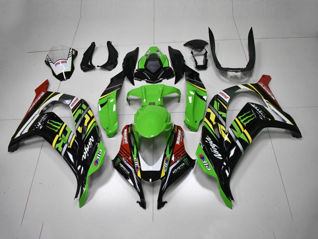 2016-2019 Green Black Red Ninja Monster Kawasaki ZX10R Motorbike Fairings UK Factory