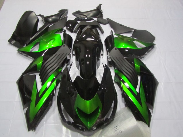 2006-2011 Black Green Kawasaki ZX14R ZZR1400 Motorcycle Fairings UK Factory