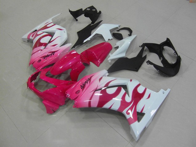 2008-2012 Pink White Kawasaki ZX250R Bike Fairings UK Factory