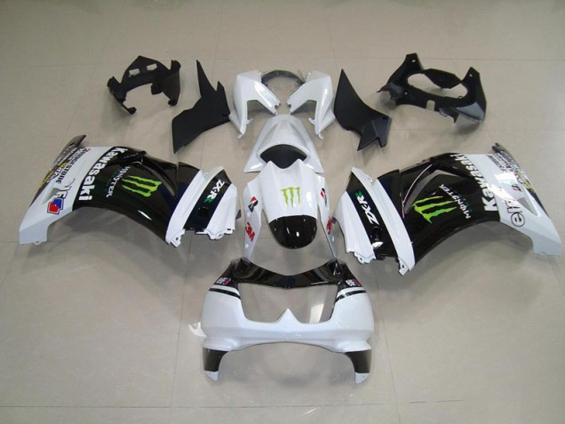 2008-2012 Black White Monster Kawasaki ZX250R Motorbike Fairing UK Factory