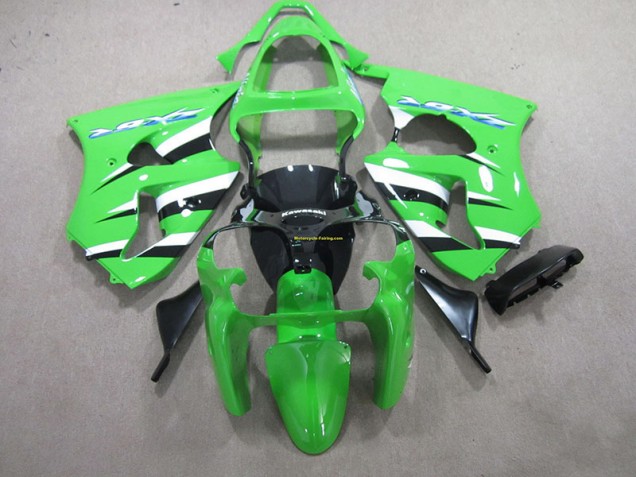 2000-2002 Green Black White Kawasaki ZX6R Motorcycle Fairings & Bodywork UK Factory