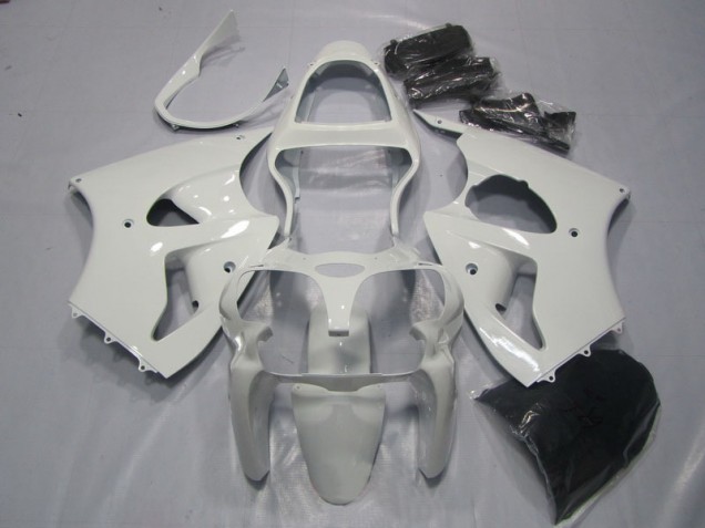 2000-2002 White Kawasaki ZX6R Bike Fairing Kit UK Factory