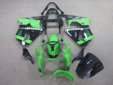 2000-2002 Black Green Monster Kawasaki ZX6R Motor Fairings UK Factory