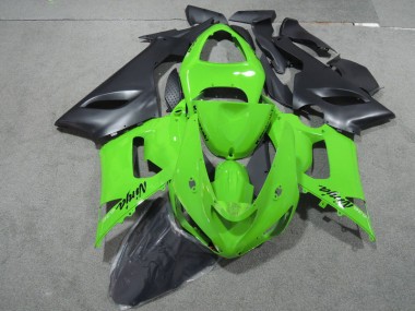 2005-2006 Green Black Ninja 636 Kawasaki ZX6R Motorcycle Fairings Kits UK Factory