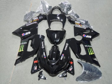 2005-2006 Black 3M Touch4 Monster Kawasaki ZX6R Motorcyle Fairings UK Factory