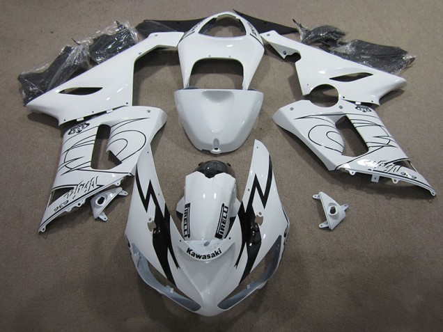 2005-2006 White Ninja 636 Kawasaki ZX6R Moto Fairings UK Factory