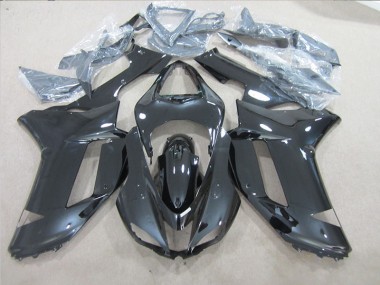 2007-2008 Black Kawasaki ZX6R Motorcycle Fairings Kits UK Factory