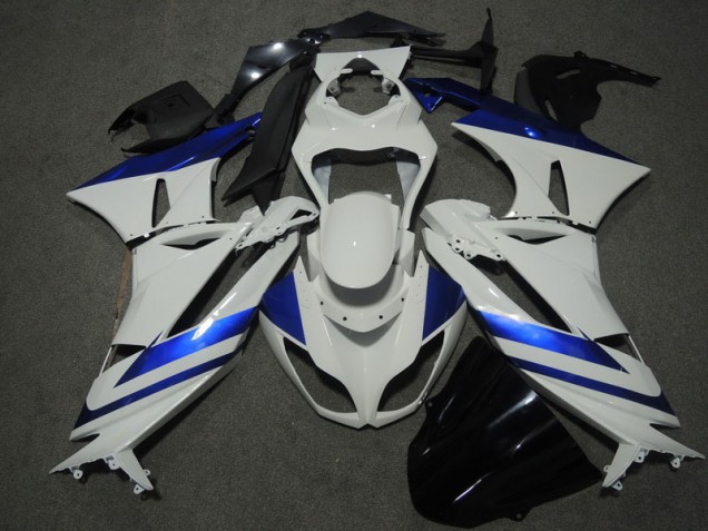 2009-2012 White Blue Kawasaki ZX6R Motorbike Fairings UK Factory