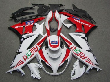 2009-2012 White Red Rapid Kawasaki ZX6R Motorcycle Fairing UK Factory
