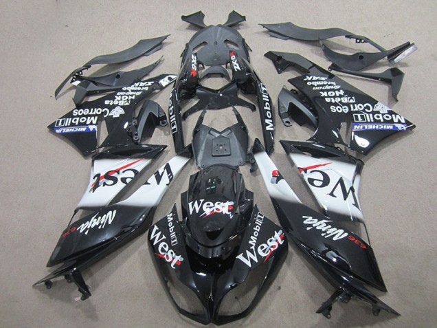 2009-2012 Black West Kawasaki ZX6R Motorcycle Fairing Kits UK Factory