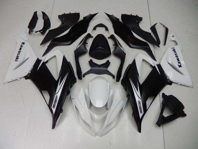 2013-2018 Black White Kawasaki ZX6R Motorcycle Fairing Kits UK Factory