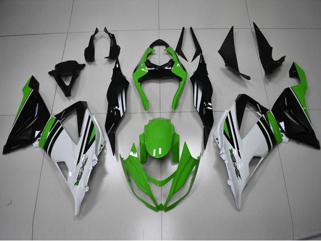 2013-2018 Black Green White Kawasaki ZX6R Bike Fairing Kit UK Factory