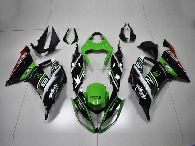 2013-2018 Green Black White Kawasaki ZX6R Motorcycle Bodywork UK Factory