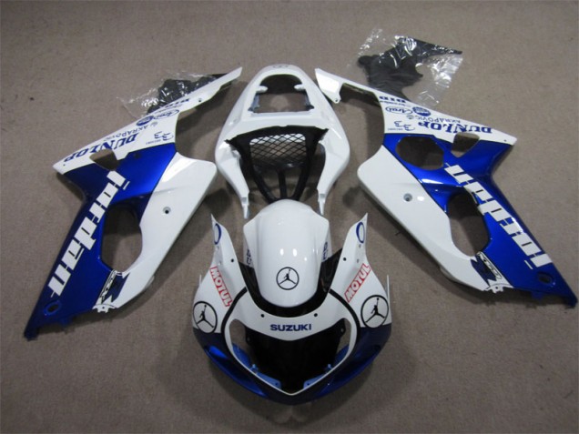 2000-2002 Blue White Jordan Motul Suzuki GSXR1000 Moto Fairings UK Factory