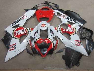 2005-2006 White Lucky Strike Red Motul Suzuki GSXR1000 Motorcycle Fairings UK Factory