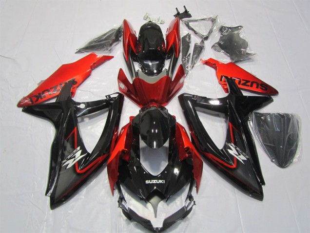 2007-2008 Black Red Suzuki GSXR1000 Motorbike Fairing UK Factory