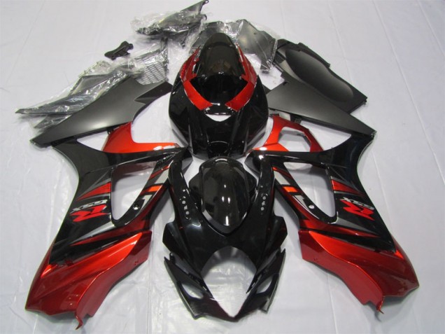 2007-2008 Black Red Suzuki GSXR1000 Motorcycle Fairing Kit UK Factory