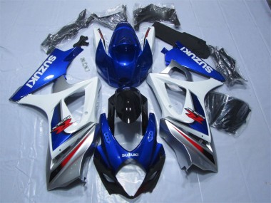 2007-2008 Blue White Suzuki GSXR1000 Bike Fairings UK Factory