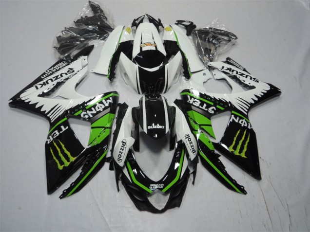 2009-2016 Black White Green Monster Pizzoli Suzuki GSXR1000 Moto Fairings UK Factory