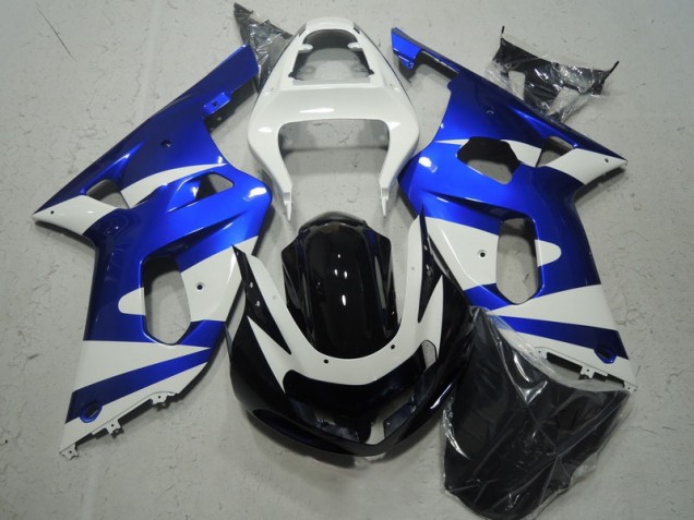 2001-2003 White Blue Suzuki GSXR600 Motorcycle Fairing Kit UK Factory