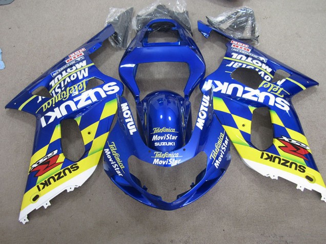 2001-2003 Blue Yellow Telefumia Movistar Suzuki GSXR600 Motor Bike Fairings UK Factory