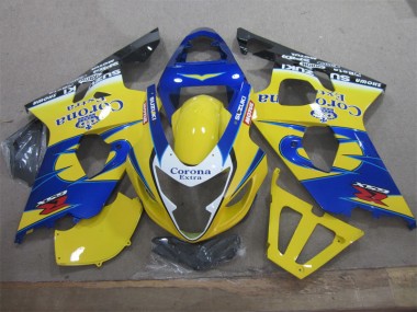 2004-2005 Yellow Blue Corona Extra Suzuki GSXR600 Motorcycle Fairings UK Factory