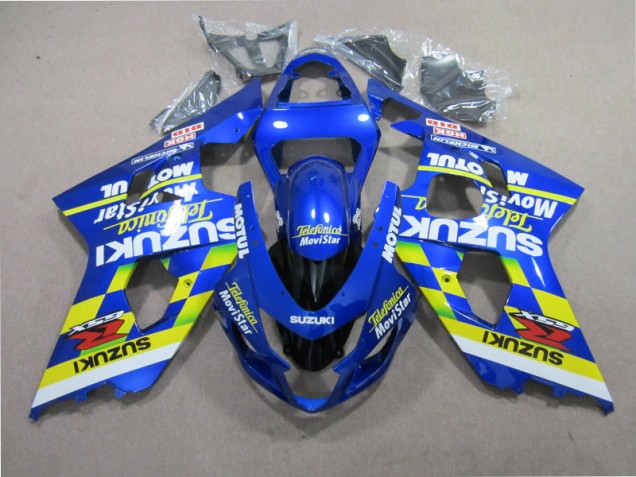 2004-2005 Blue Telefumia Movistar Suzuki GSXR600 Motorbike Fairings UK Factory