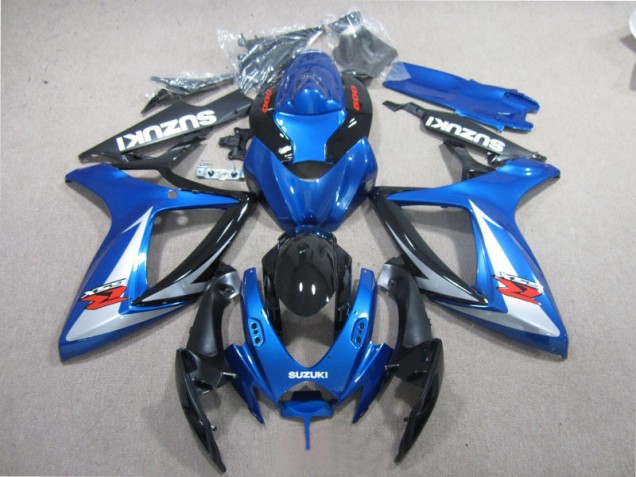 2006-2007 Blue Black White Suzuki GSXR600 Motorcycle Fairing Kits UK Factory