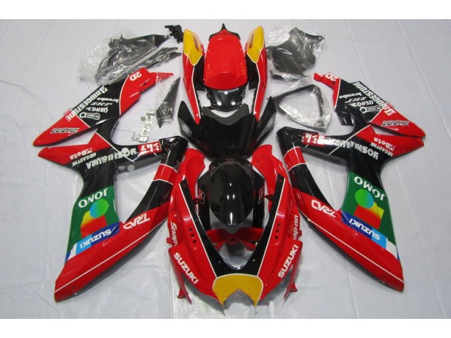 2008-2010 Red Black Jomo Suzuki GSXR600 Motorbike Fairing Kits UK Factory