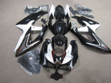 2008-2010 Black White Suzuki GSXR600 Replacement Fairings UK Factory