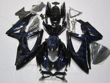 2008-2010 Black Blue Flame Suzuki GSXR600 Bike Fairing UK Factory