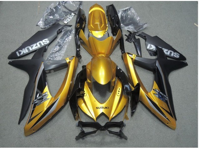 2008-2010 Black Gold Suzuki GSXR600 Motor Bike Fairings UK Factory