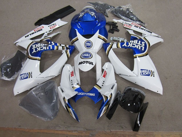 2006-2007 Blue White Lucky Strike Motul Suzuki GSXR750 Motorbike Fairings UK Factory