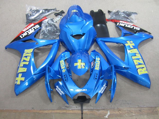 2006-2007 Blue Yellow Rizla Suzuki GSXR750 Bike Fairings UK Factory